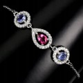 925 natürliches Tansanit Rosa Topas Armband